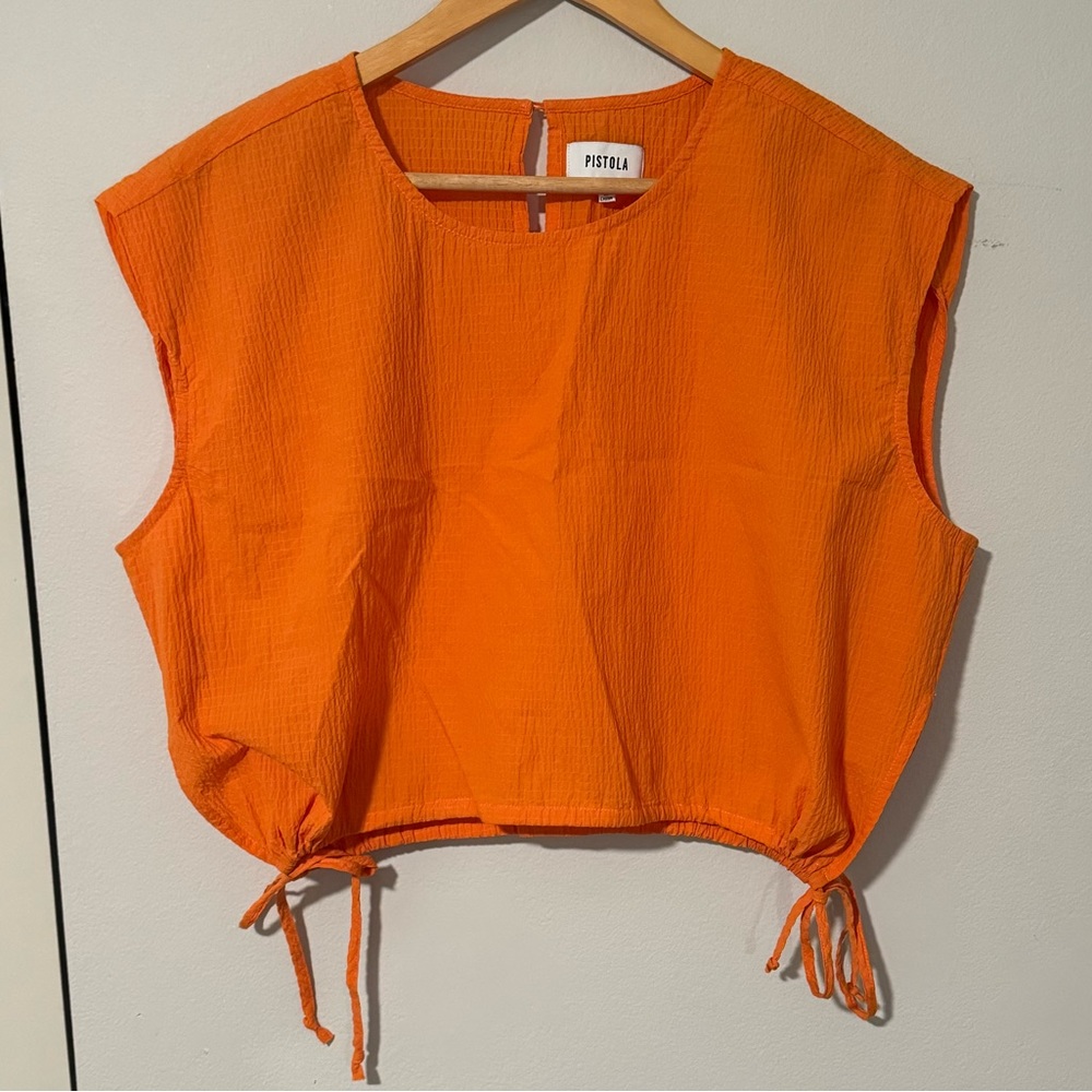 Pistola Adriana Tie Hem Crop Top